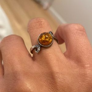 Amber 925 ring